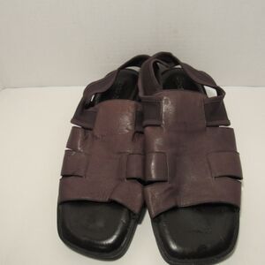 ENZO ANGIOLINI Women Mellis Style Brown Leather Comfort Slip-On Sandals Sz: 11M